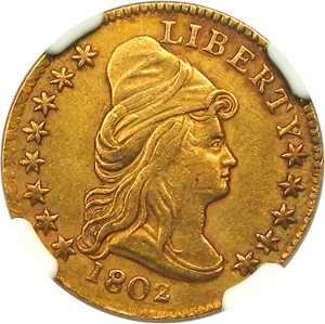 image for: 1802 $2 1/2 NGC AU55 - Rare Early Gold Type