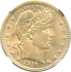 image for: 1910 25c NGC MS64