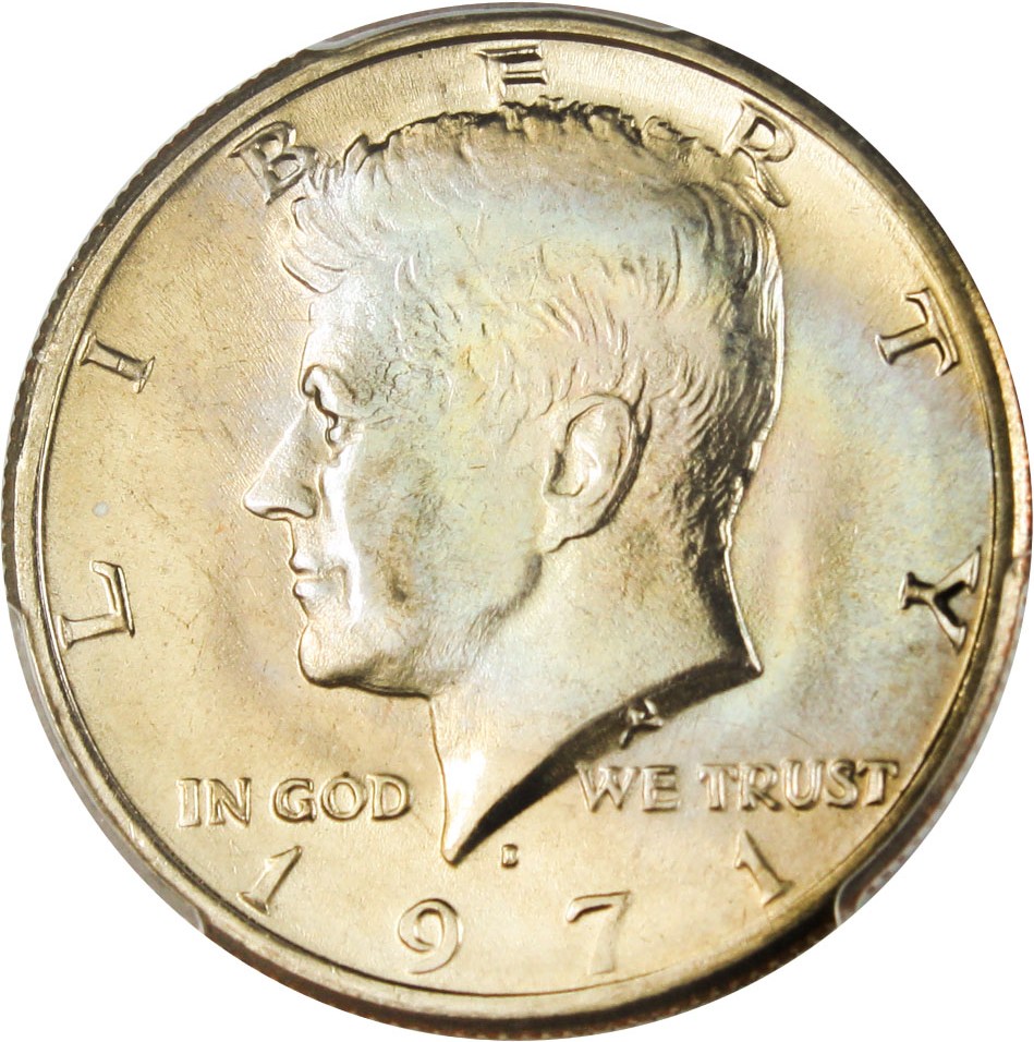 image for: 1971-D 50c PCGS MS65+