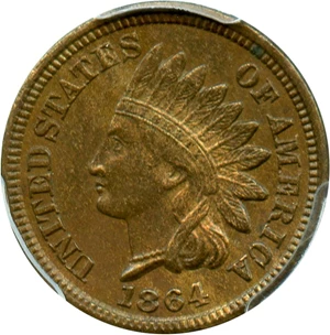 image for: 1864 1c PCGS AU58 (Bronze)