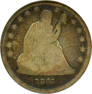 image for: 1841 25c PCGS Good-6 - Pretty Toning