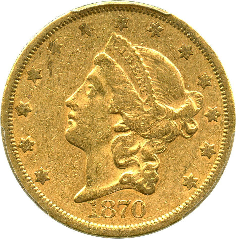 image for: 1870-S $20 PCGS VF30 - No Reserve!