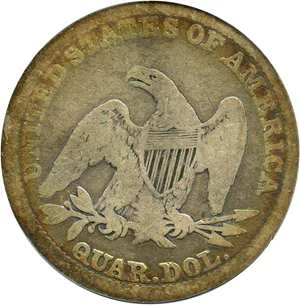 image for: 1841 25c PCGS Good-6 - Pretty Toning
