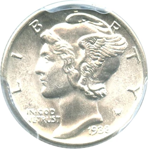 image for: 1938 10c PCGS MS65