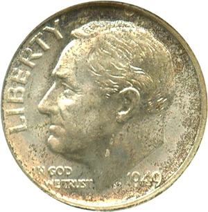 image for: 1949-S 10c NGC MS67