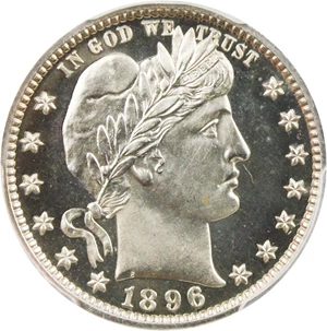 image for: 1896 25c PCGS Proof 65 CAM