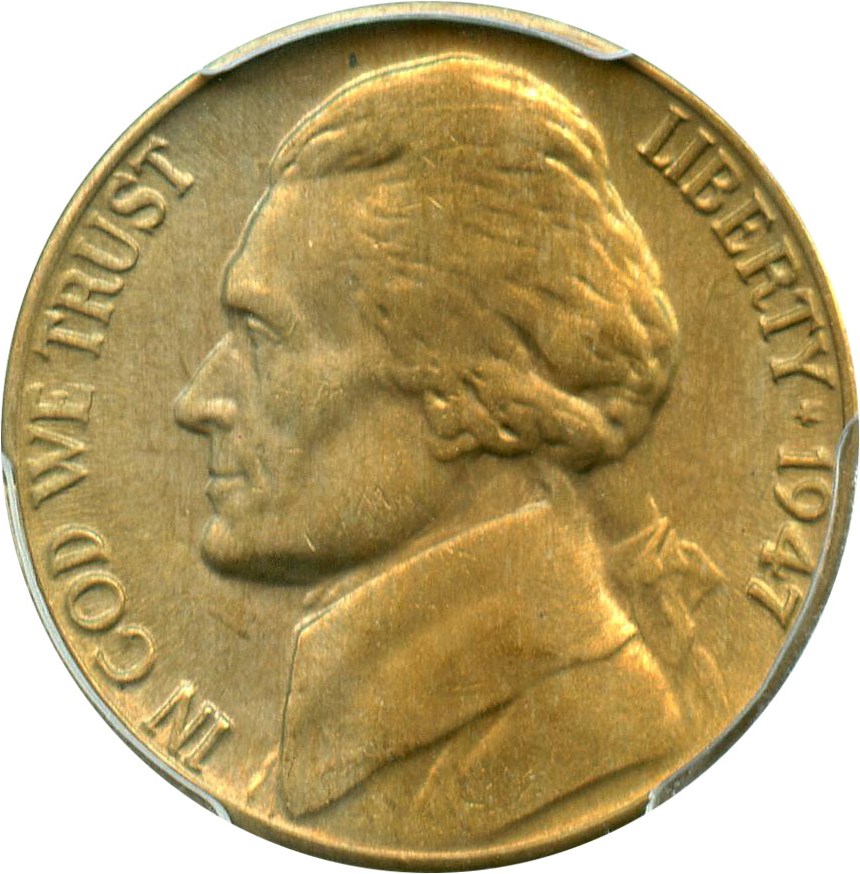 image for: 1947-D 5c PCGS MS65