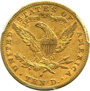 image for: 1887-S $10 PCGS VF35 - No Reserve!