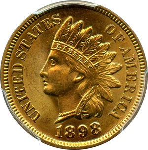image for: 1898 1c PCGS MS65 RD