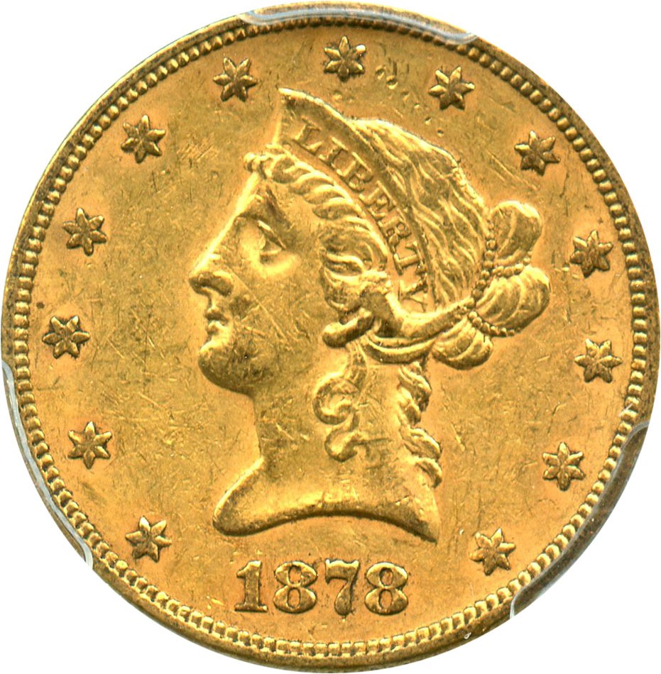 image for: 1878 $10 PCGS AU53 - No Reserve!