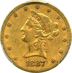 image for: 1887-S $10 PCGS VF35 - No Reserve!