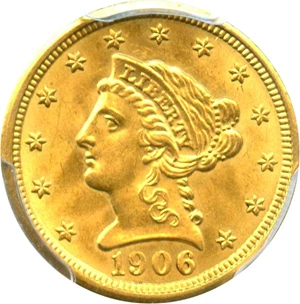 image for: 1906 $2 1/2 PCGS/CAC MS64+