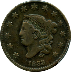 image for: 1833 1c PCGS F15