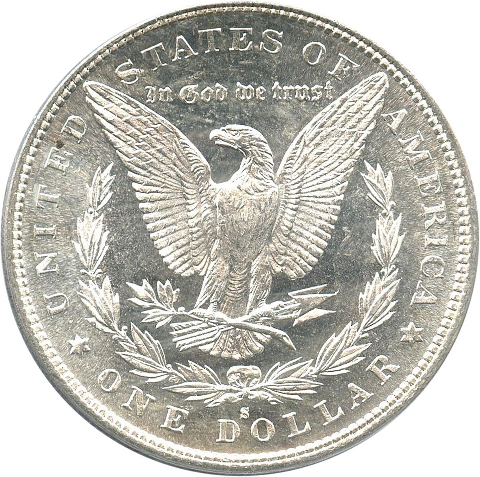 image for: 1880/9-S $1 PCGS MS65 PL (VAM 8, 80/79, Medium S) Top 100 VAM