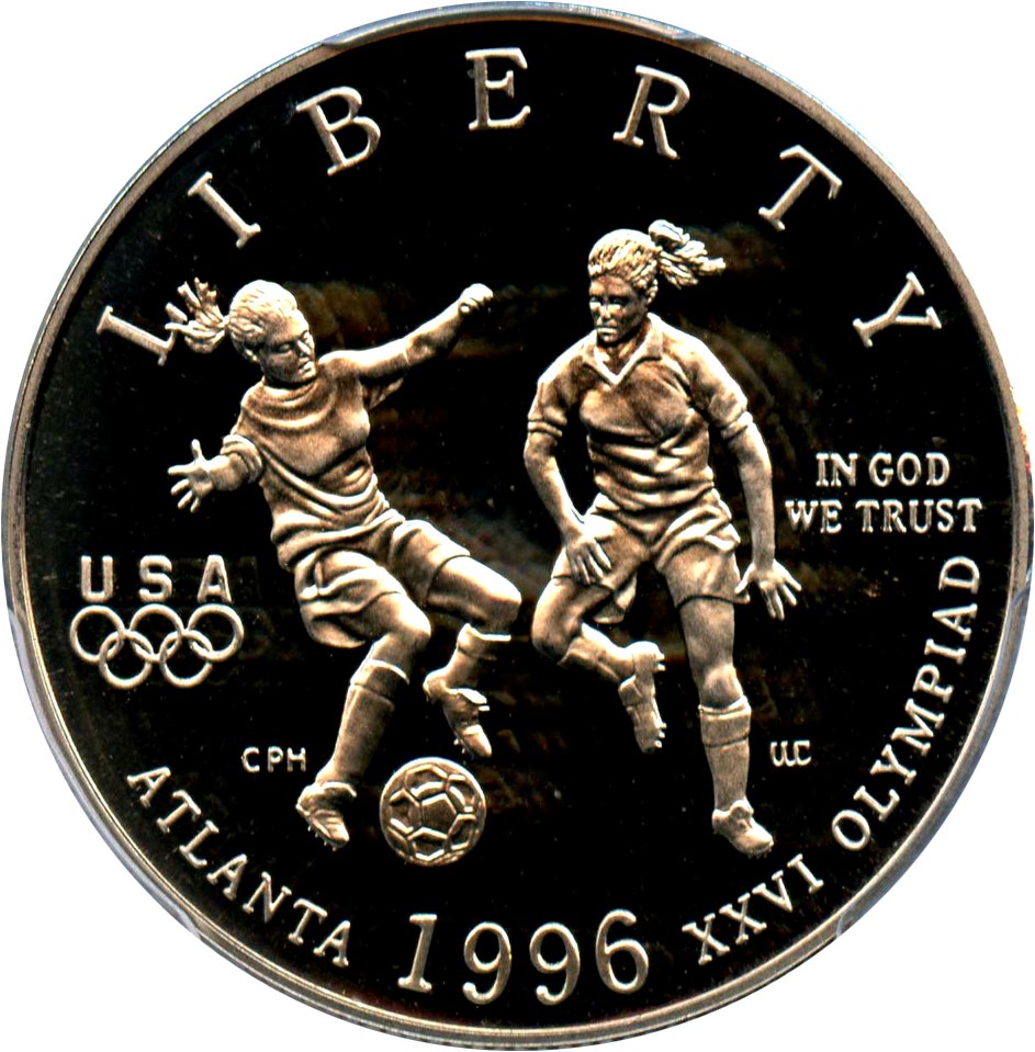 image for: 1996-S Olympic Soccer 50c PCGS Proof 69 DCAM