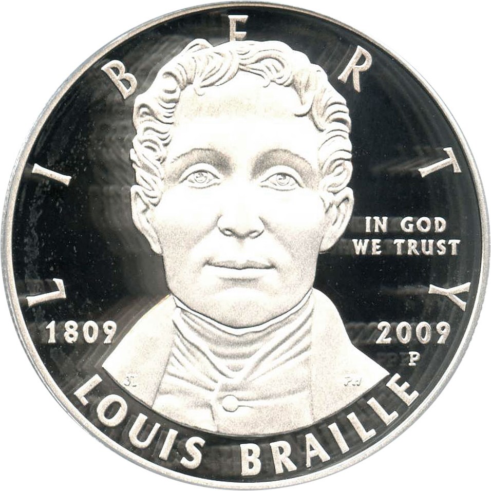 image for: 2009-P Louis Braille $1 PCGS Proof 69 DCAM - No Reserve!
