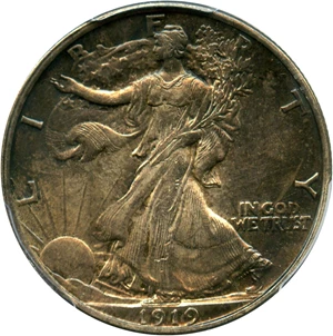 image for: 1919 50c PCGS Genuine UNC Details (Cleaning) Scarce, Early Walker