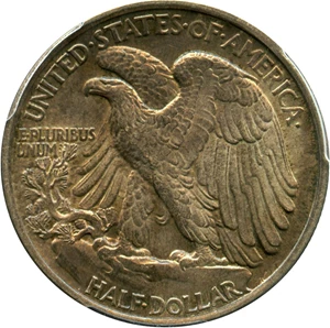 image for: 1919 50c PCGS Genuine UNC Details (Cleaning) Scarce, Early Walker