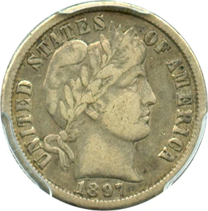 image for: 1897-O 10c PCGS/CAC VF30 - Scarce Date from New Orleans