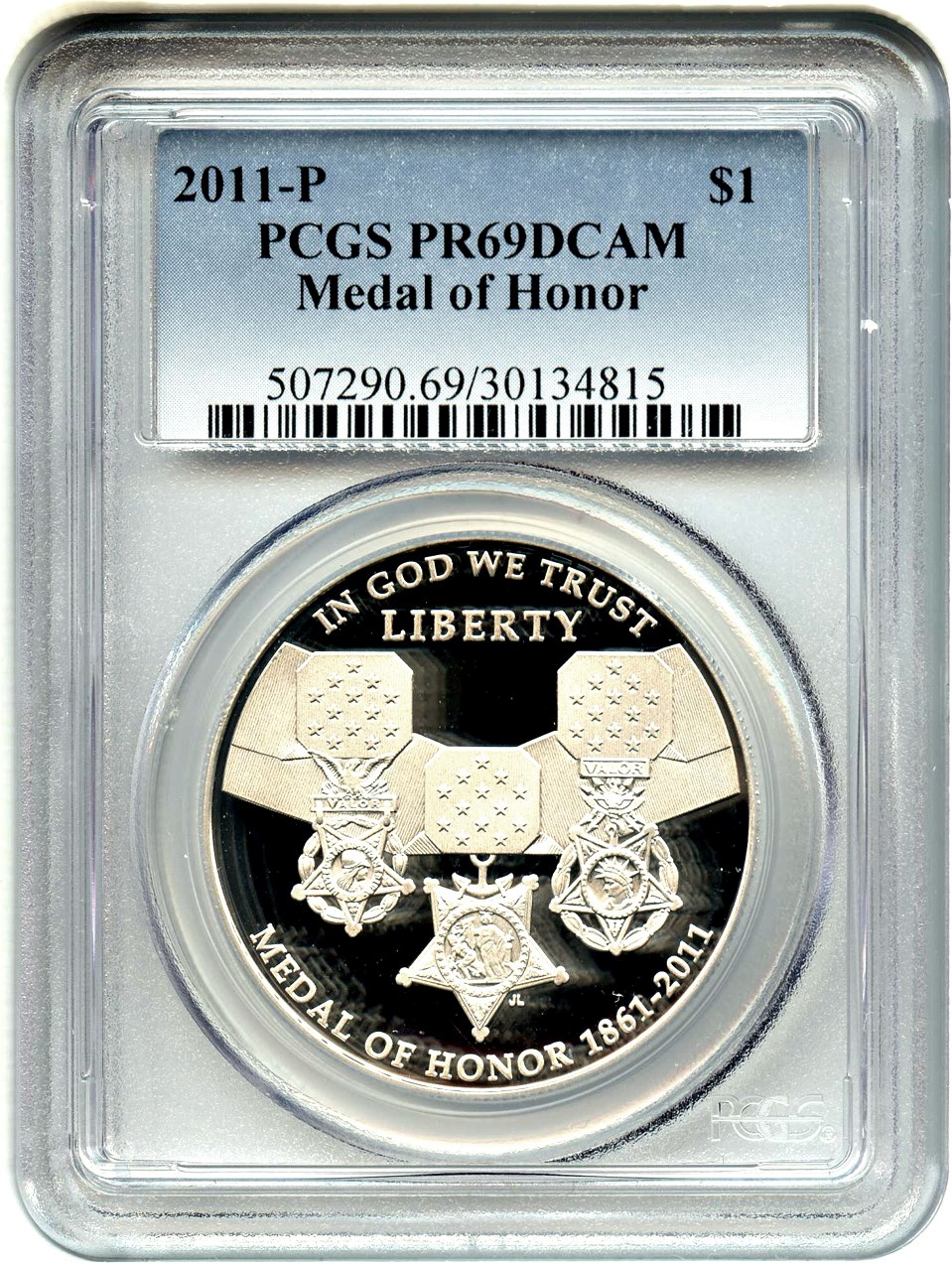 image for: 2011-P Medal of Honor $1 PCGS Proof 69 DCAM