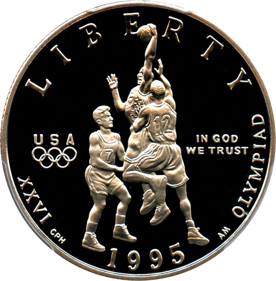image for: 1995-S Basketball 50c PCGS Proof 69 DCAM