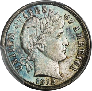 image for: 1912-D 10c PCGS MS62 - Colorful Toning