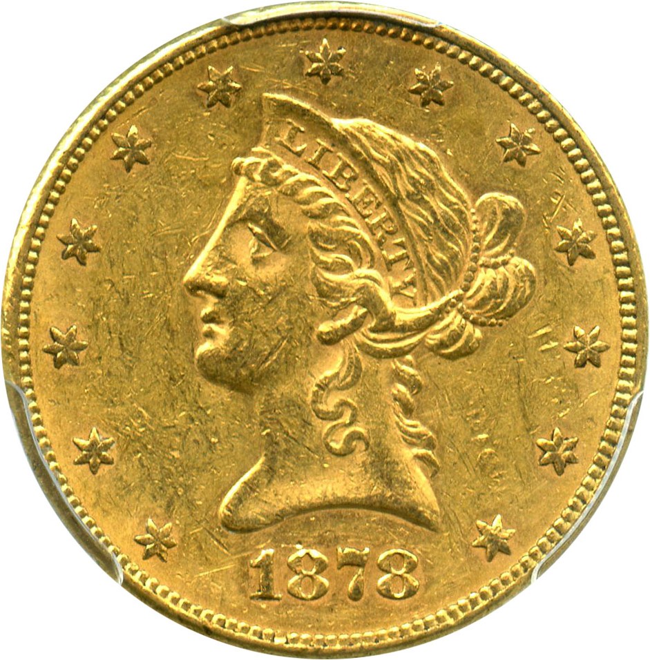 image for: 1878 $10 PCGS AU58 - No Reserve!