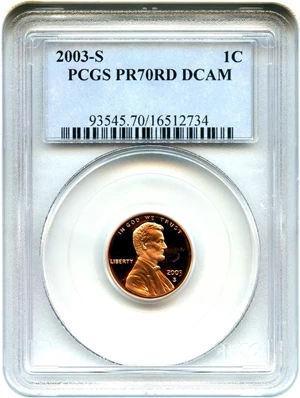 image for: 2003-S 1c PCGS Proof 70 RD DCAM - No Reserve!
