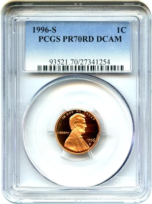 image for: 1996-S 1c PCGS Proof 70 RD DCAM - No Reserve!