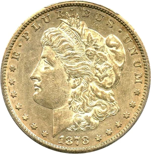 image for: 1878-CC $1 PCGS AU55 (VAM-6, Doubled Leaves) Top 100 VAM