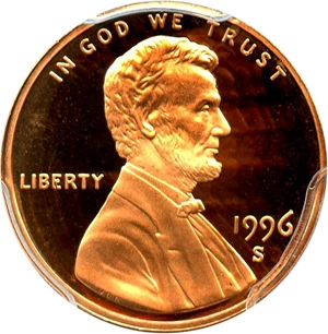 image for: 1996-S 1c PCGS Proof 70 RD DCAM - No Reserve!
