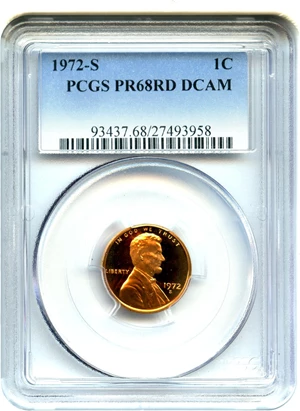 image for: 1972-S 1c PCGS Proof 68 RD DCAM