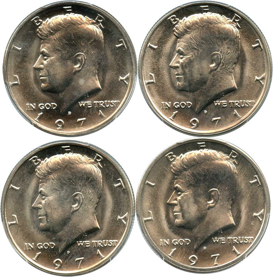 image for: Investor Lot of 1971-D 50c: All PCGS MS65 (4 Coins)