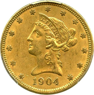 image for: 1904-O $10 PCGS/CAC AU55 - Popular New Orleans Gold Eagle - No Reserve!