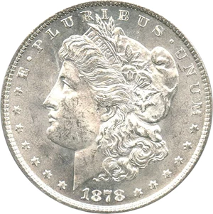 image for: 1878 8TF $1 PCGS MS63 (VAM-17, Diagonal in 8)