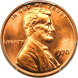 image for: 1970-S 1c PCGS MS66 RD (Large Date, Doubled Die Obverse, FS-103) Registry Quality Gem