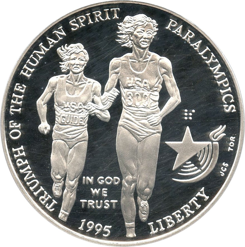 image for: 1995-P Paralympics Blind Runner $1 PCGS Proof 69 DCAM - No Reserve!