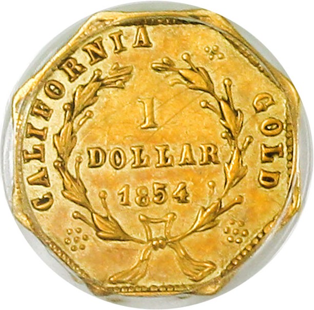 image for: California Gold: 1854 $1 PCGS XF45 (BG-532) Popular & Scarce Issue