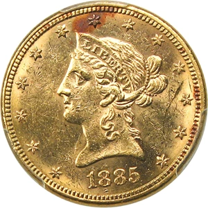 image for: 1885 $10 PCGS MS61
