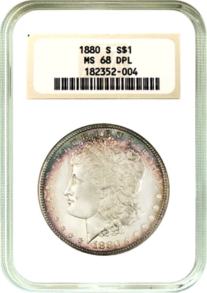 image for: 1880-S $1 NGC MS68 DMPL (Old NGC Holder)