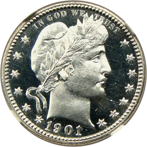 image for: 1901 25c NGC Proof 65 - Pure White Gem Proof
