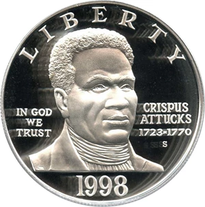 image for: 1998-S Black Patriots/Crispus Attucks $1 PCGS Proof 69 DCAM - No Reserve!