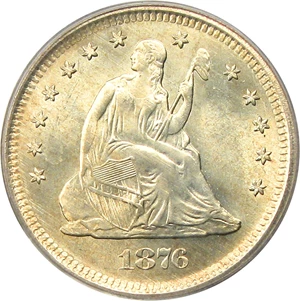 image for: 1876-S 25c PCGS MS65+