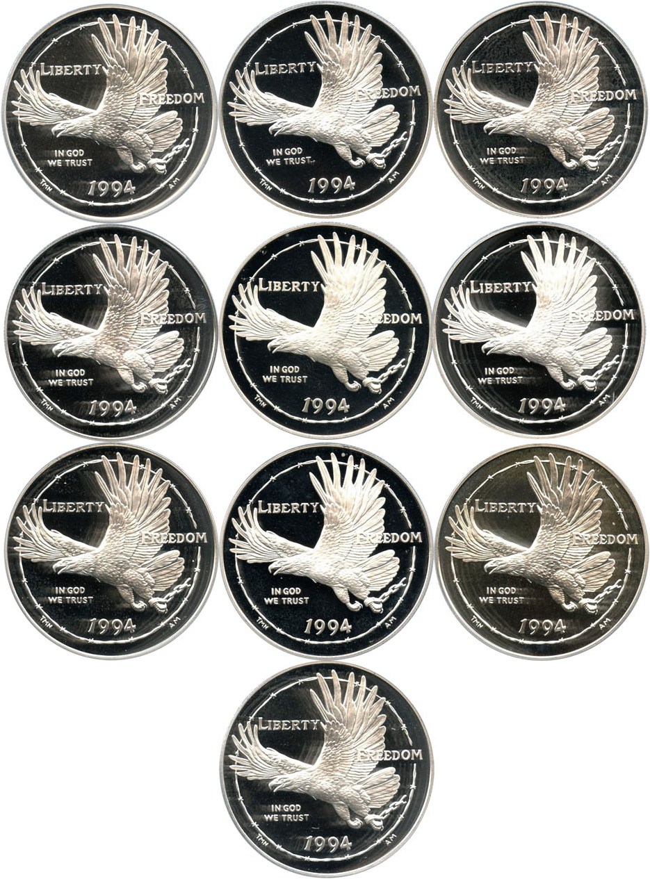image for: Investor Lot of 1994-P Prisoner of War $1: All PCGS Proof 69 DCAM (10 Coins) - No Reserve!