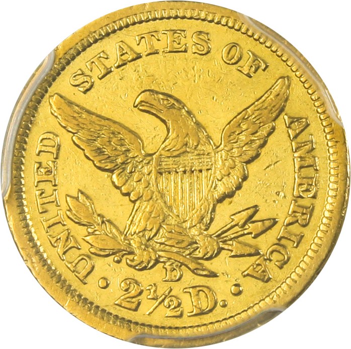 image for: 1842-D $2 1/2 PCGS XF45 - Scarce & Desirable Dahlonega Gold