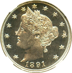 image for: 1891 5c NGC Proof 64 CAM