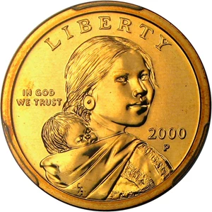 image for: 2000-P Sac $1 PCGS SP68 (Glenna Goodacre Presentation) Scarce Limited Edition Issue