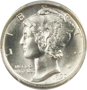 image for: 1920-S 10c PCGS/CAC MS64 FB - Key Date in High Grade