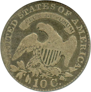 image for: 1828 10c PCGS Good-4 (Small Date)