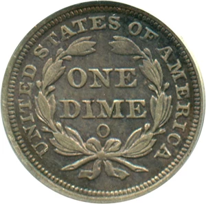 image for: 1858-O 10c ANACS AU50